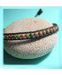 Bracelet Wrap en Cuir et en Unakite