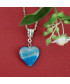 Pendentif Cœur en Agate bleue
