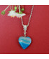 Pendentif Cœur en Agate bleue
