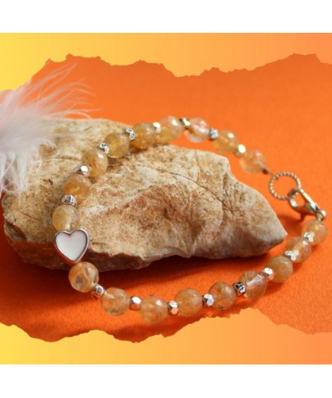 Bracelet Cœur en Citrine