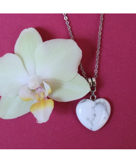 Pendentif Cœur en Howlite