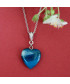 Pendentif Cœur en Agate bleue