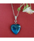 Pendentif Cœur en Agate bleue
