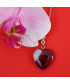 Pendentif Cœur en Agate violette et blanche