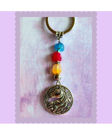 Porte-clefs Cheval en Agate