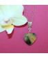 Pendentif Cœur en Agate vert et jaune
