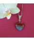 Pendentif Cœur en Agate orange et bleue