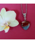 Pendentif Cœur en Agate orange et bleue