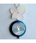 Pendentif Arbre de vie en  Agate bleue