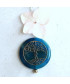 Pendentif Arbre de vie en  Agate bleue