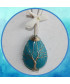 Pendentif Arbre de vie en  Agate bleue