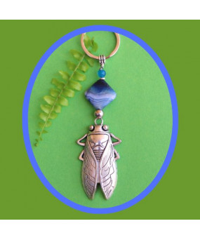 Porte-clefs Cigale en Agate...