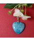 Pendentif Cœur en Agate bleue