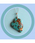 Pendentif Cœur en Bornite et Turquoise