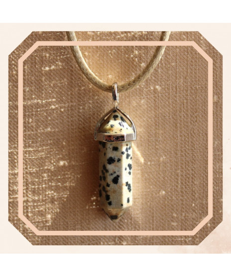 Pendentif hexagonal en Jaspe dalmatien