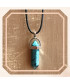 Pendentif hexagonal en Agate crazy bleue