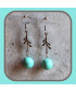 Boucles d'oreilles pendantes boucles en Turquoise