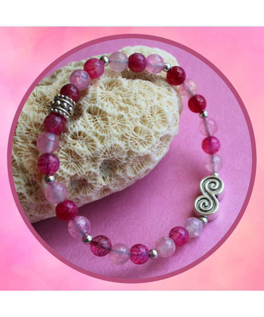 Bracelet en Agate rose