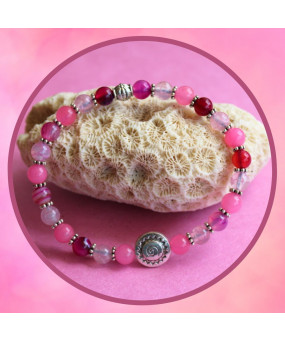 Bracelet Spirale en Agate rose
