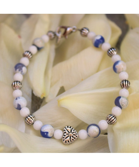 Bracelet Cœur en Agate feu - Jade