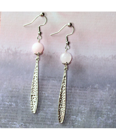 Boucles d'Oreilles en Quartz rose
