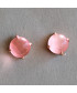 Boucles d'oreilles clous en Agate Œil de chat rose