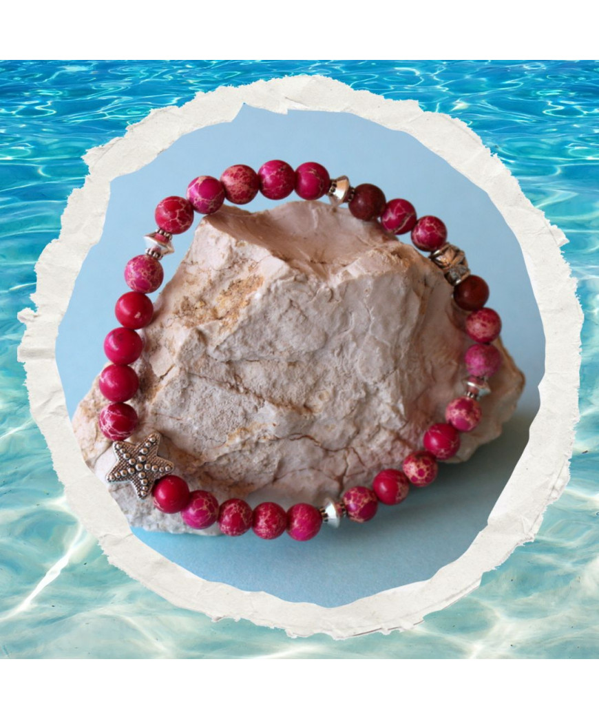 Bracelet en Jaspe Sédiments d'Océan rose