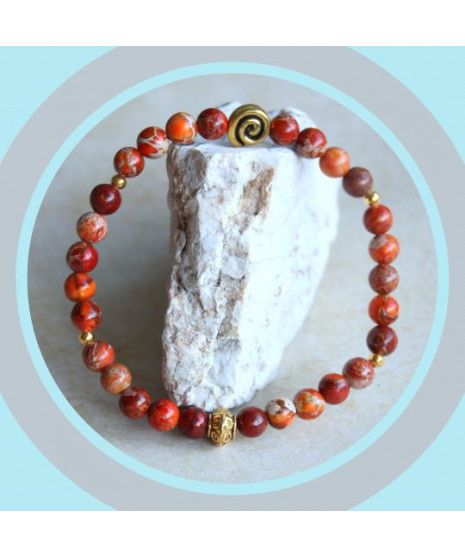 Bracelet Spirale en Jaspe Sédiments d'Océan orange