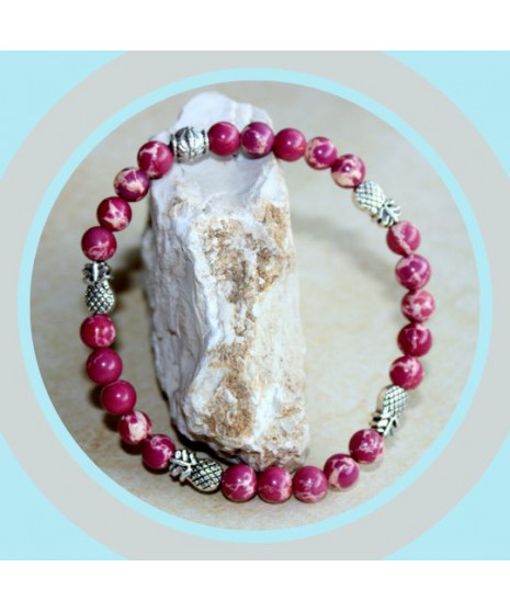 Bracelet Ananas en Jaspe Sédiments d'Océan violet