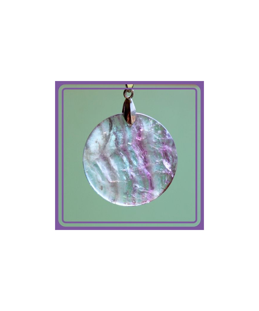 Pendentif rond en Fluorite