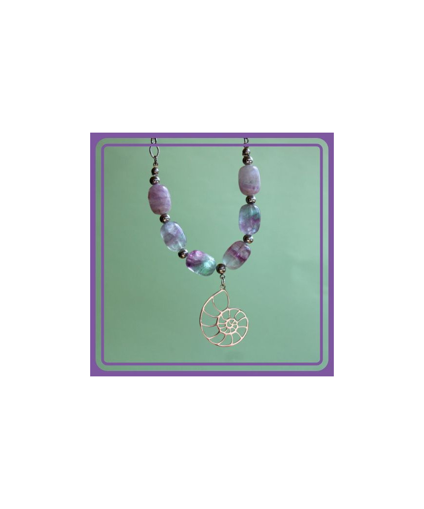 Pendentif Ammonite en Fluorite