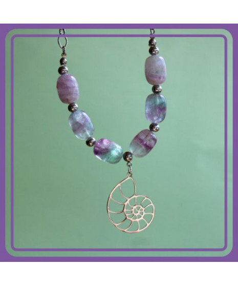 Pendentif Ammonite en Fluorite