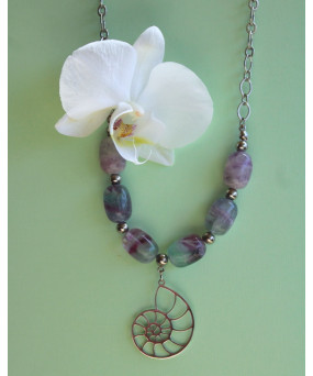 Pendentif Ammonite en Fluorite