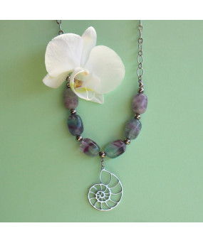 Pendentif Ammonite en Fluorite