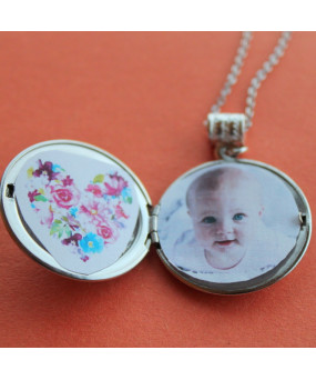 Pendentif-Médaillon en Agate Oeil de chat blanc