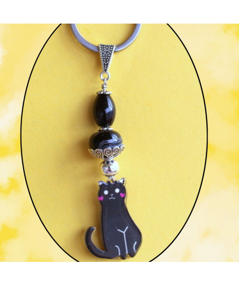 Porte-clefs Chat noir