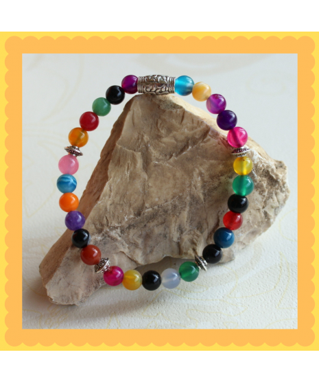 Bracelet en Agate multicolore
