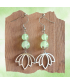 Boucles d'oreilles  Lotus en Agate verte