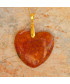 Pendentif Coeur en Agate orange veines de dragon