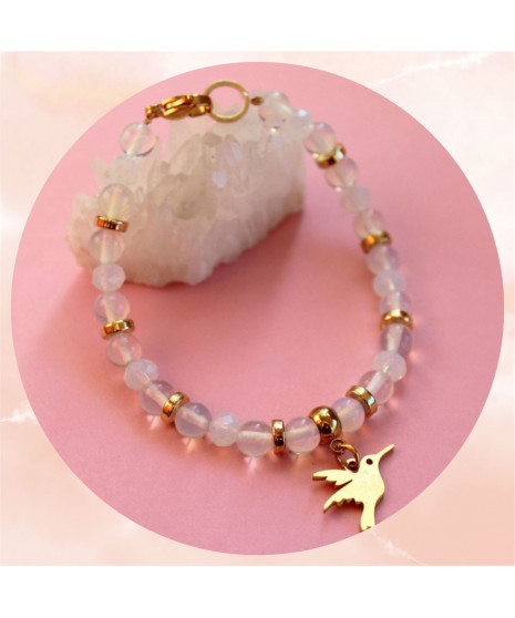 Bracelet Colibri en Pierre de Lune