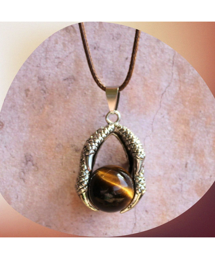 Pendentif Griffe en Œil de Tigre