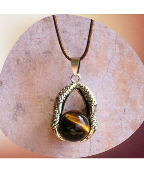 Pendentif Griffe en Œil de Tigre