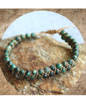 Bracelet double rang en Turquoise africaine