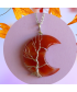 Pendentif Arbre de vie - Lune en Cornaline