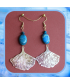 Boucles d'oreilles Gingko en Jaspe bleu