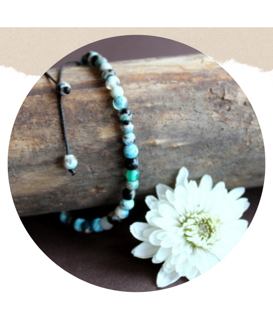 Bracelet en Agate feu bleue