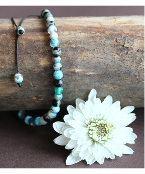 Bracelet en Agate feu bleue