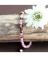 Bracelet en Agate feu rose