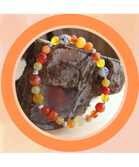 Bracelet orange et jaune en Pierres