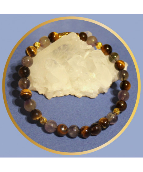 Bracelet en Améthyste et Oeil de tigre